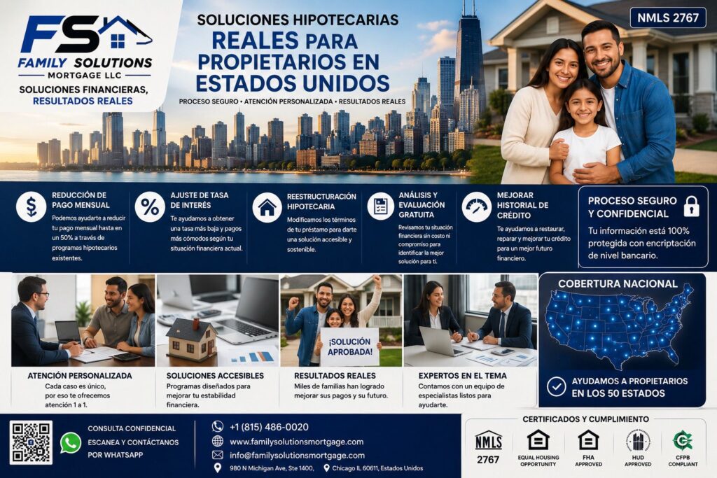 Brindando soluciones hipotecarias y asistencia financiera a clientes en los 50 estados de los Estados Unidos.