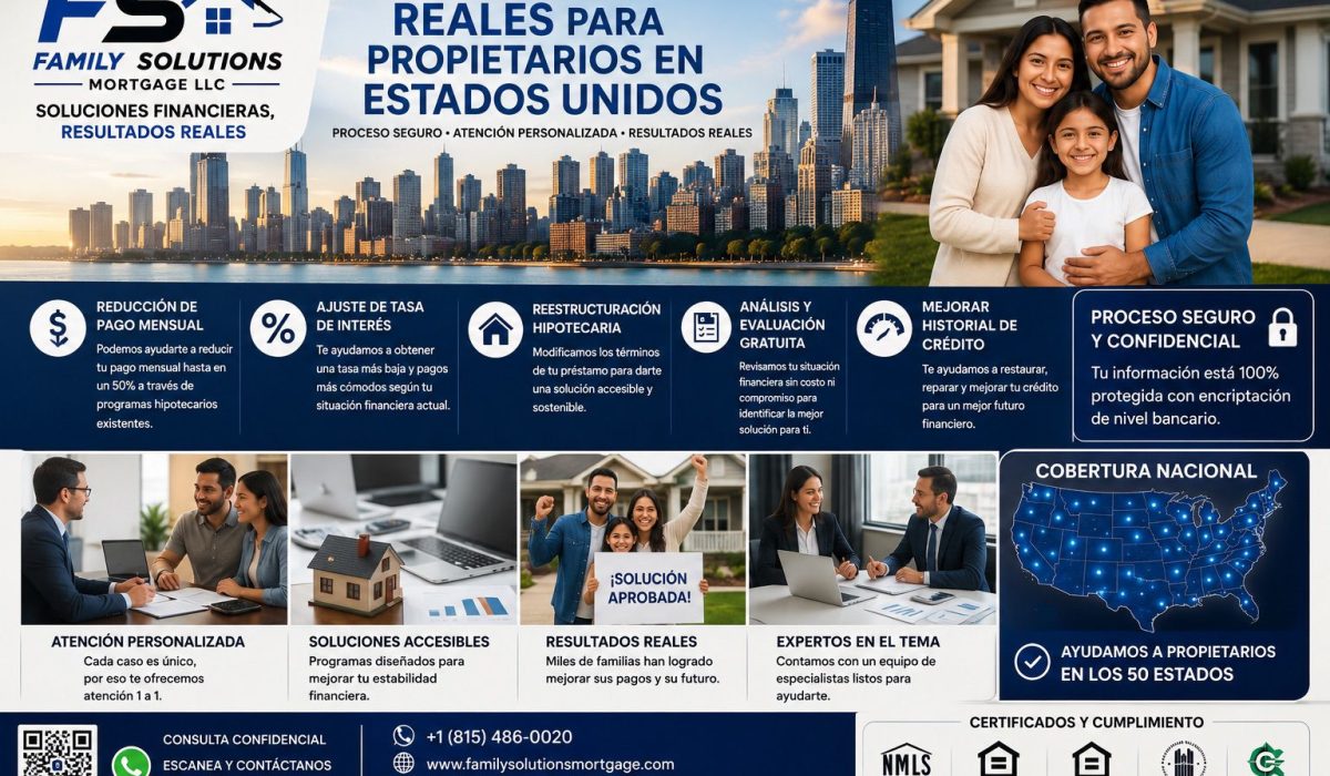 Brindando soluciones hipotecarias y asistencia financiera a clientes en los 50 estados de los Estados Unidos.