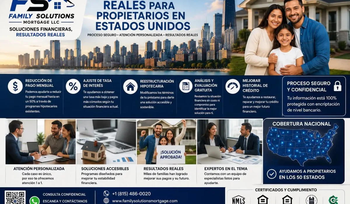 Brindando soluciones hipotecarias y asistencia financiera a clientes en los 50 estados de los Estados Unidos.